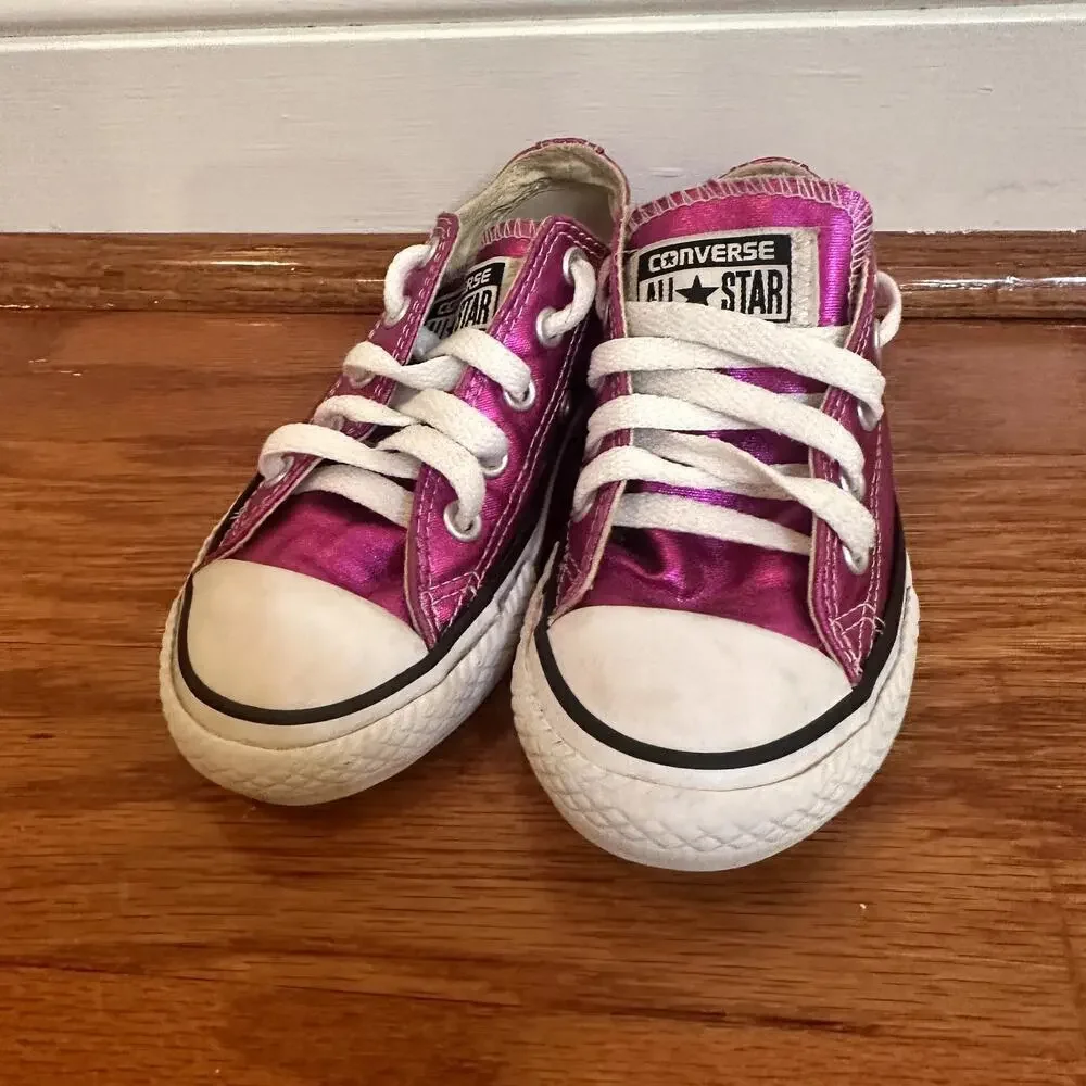 Pink metallic Converse Sneakers sz 10.5 Low Top Pink Converse